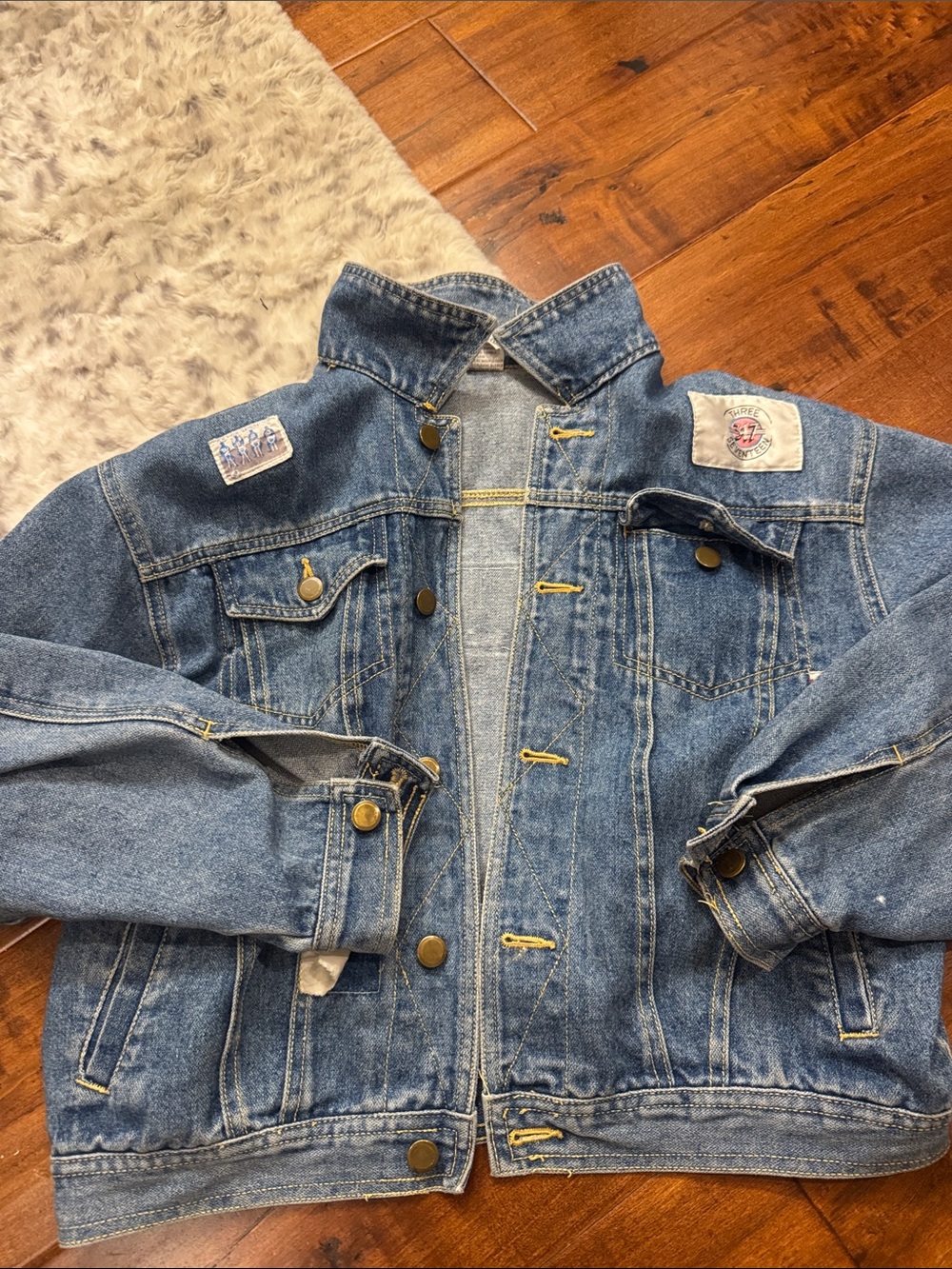 Thrill Kids Medium Blue Denim Jacket with Patch Details